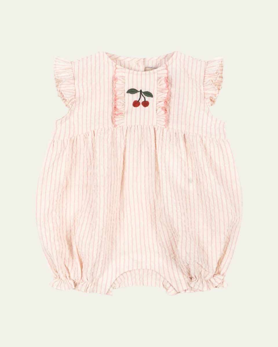 Girl's Striped Ellie Bubble Romper, Size 3M-18